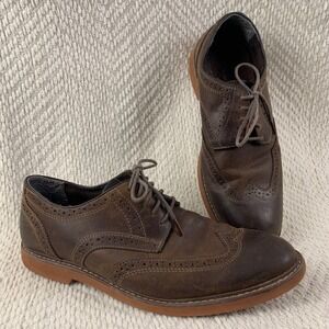 Nunn Bush Mens 10 Brown Leather Wingtip Brogue Oxford Dress Shoes Lace Up Casual